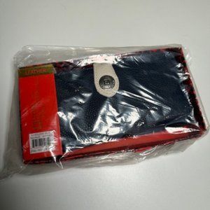 Stone Mountain Ludlow BONE/NAVY SLG Zip Around Leather Clutch Wallet